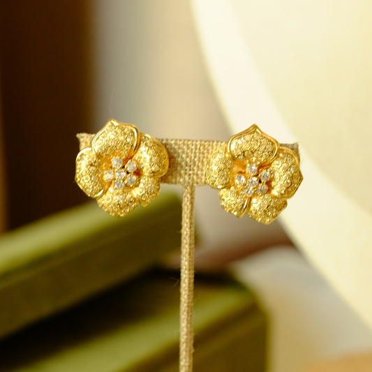 Vintage Replica Made in Italy Flower Earrings 1980s