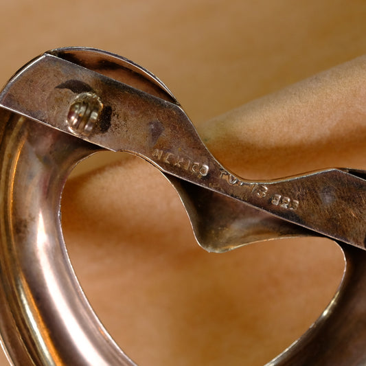 Vintage Silver Heart Brooch
