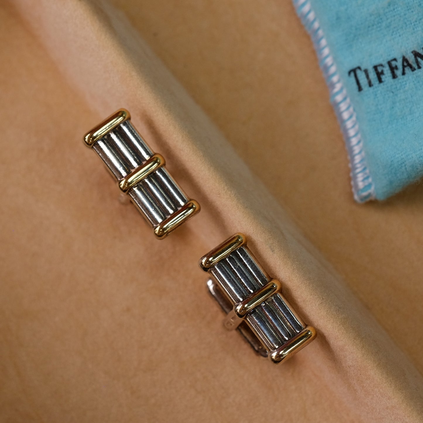 Vintage Tiffany&Co Silver and 18K Gold Cufflinks