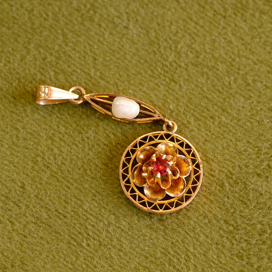 10K Red Stone Lavalier