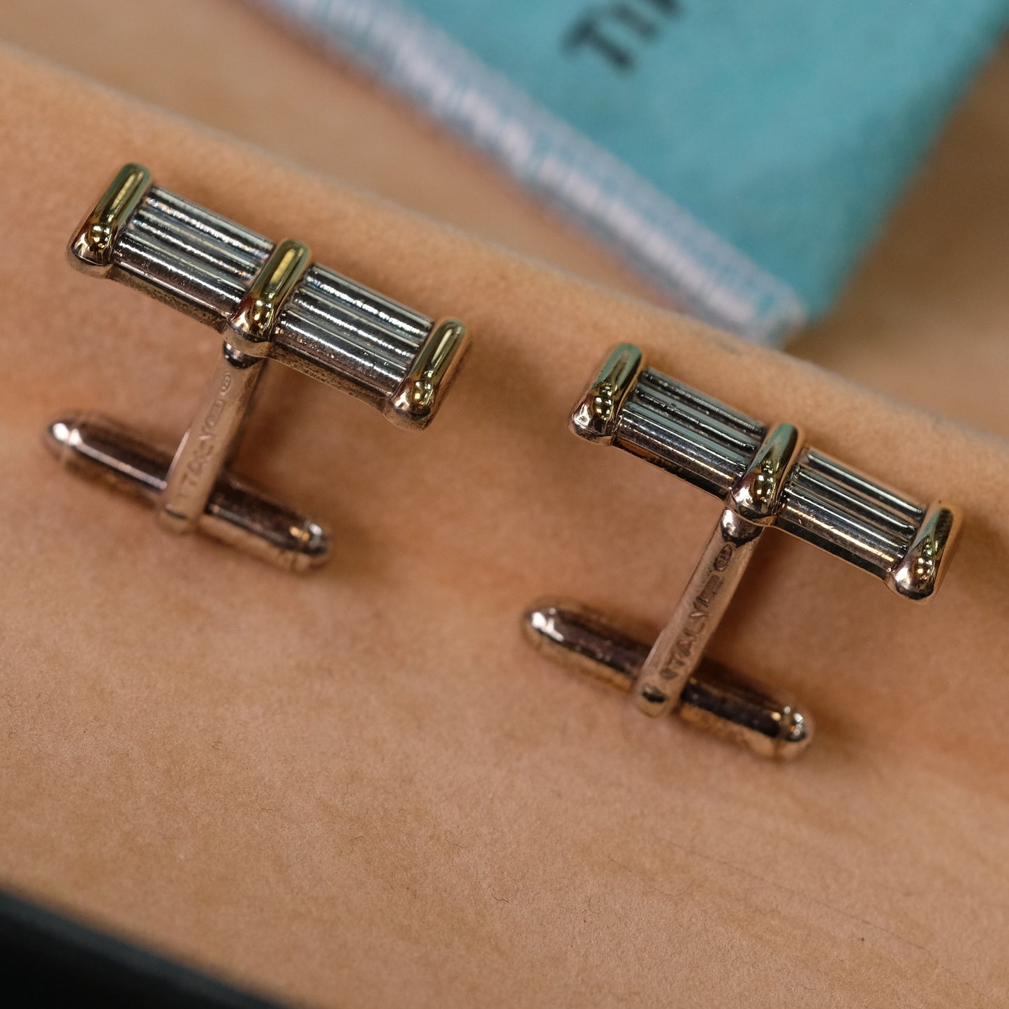 Vintage Tiffany&Co Silver and 18K Gold Cufflinks