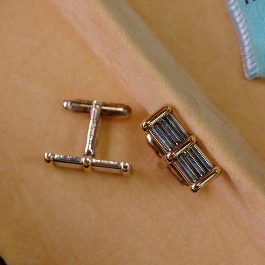 Vintage Tiffany&Co Silver and 18K Gold Cufflinks