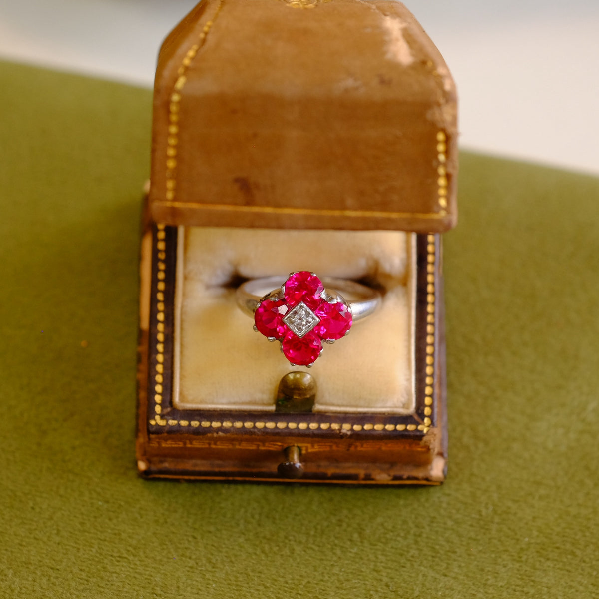 10K Ruby Cluster Ring