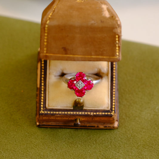 10K Ruby Cluster Ring