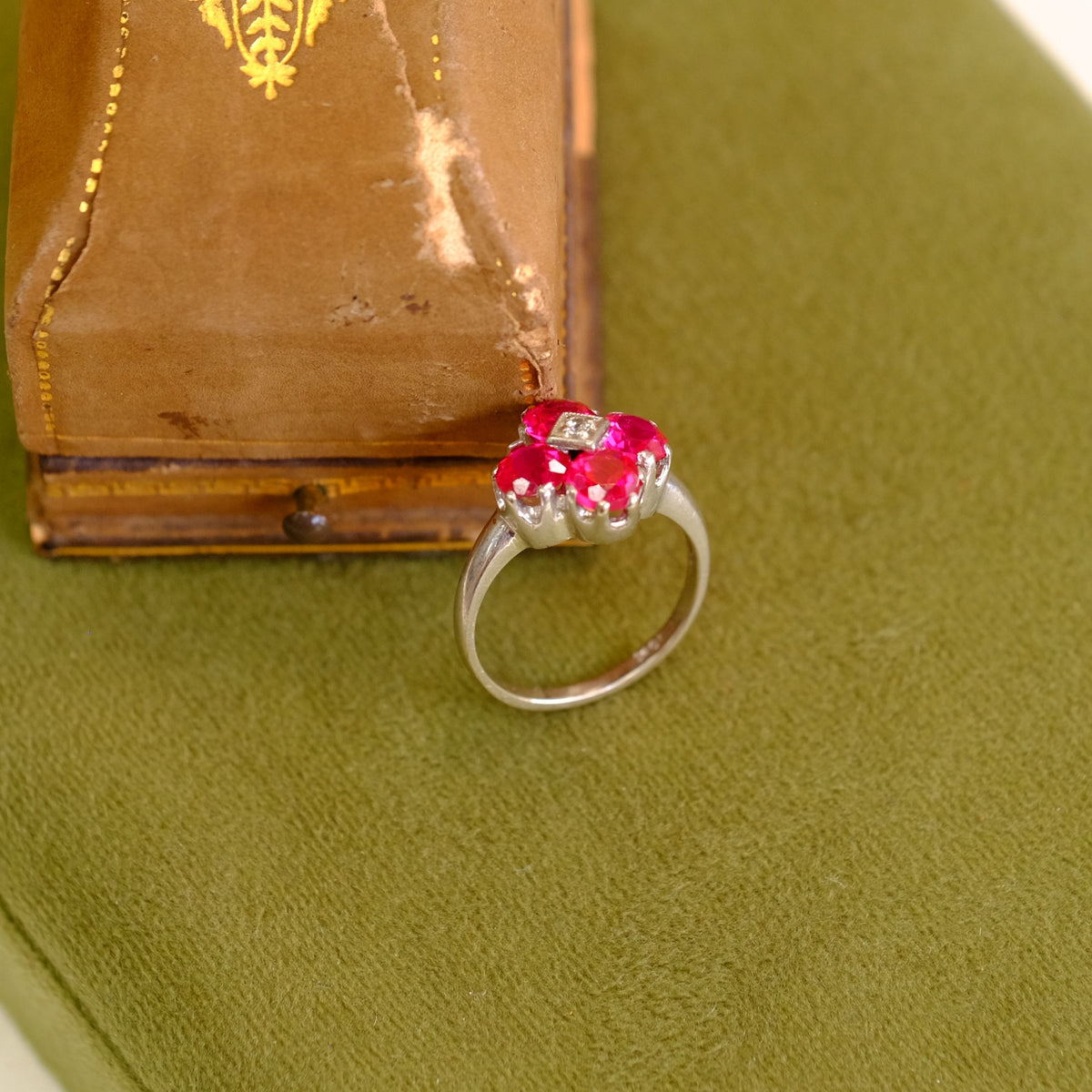 10K Ruby Cluster Ring