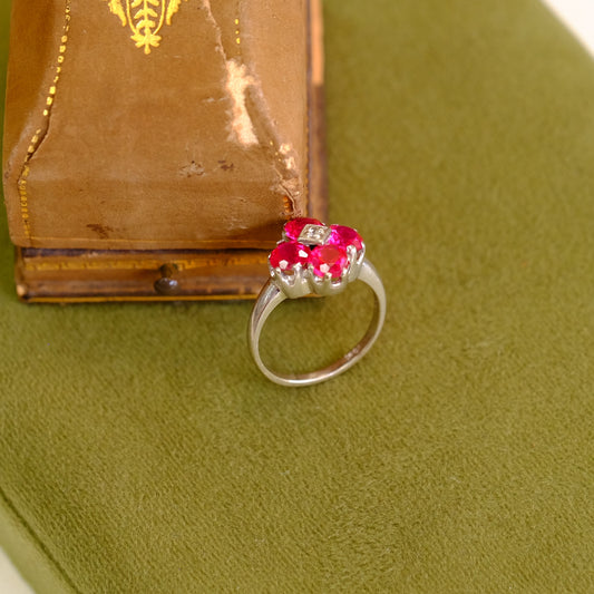 10K Ruby Cluster Ring