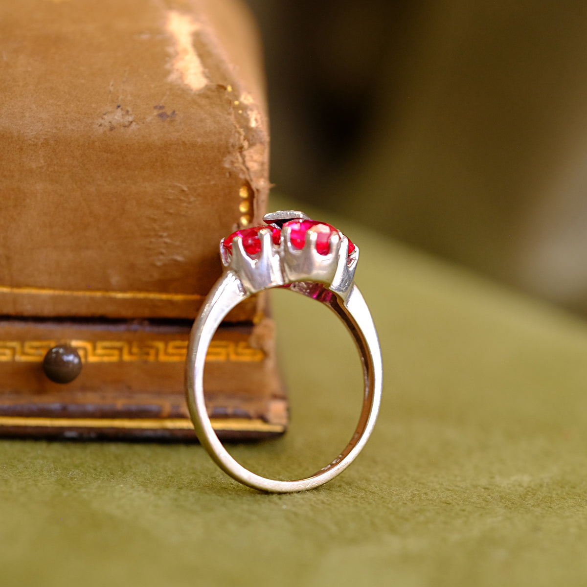 10K Ruby Cluster Ring