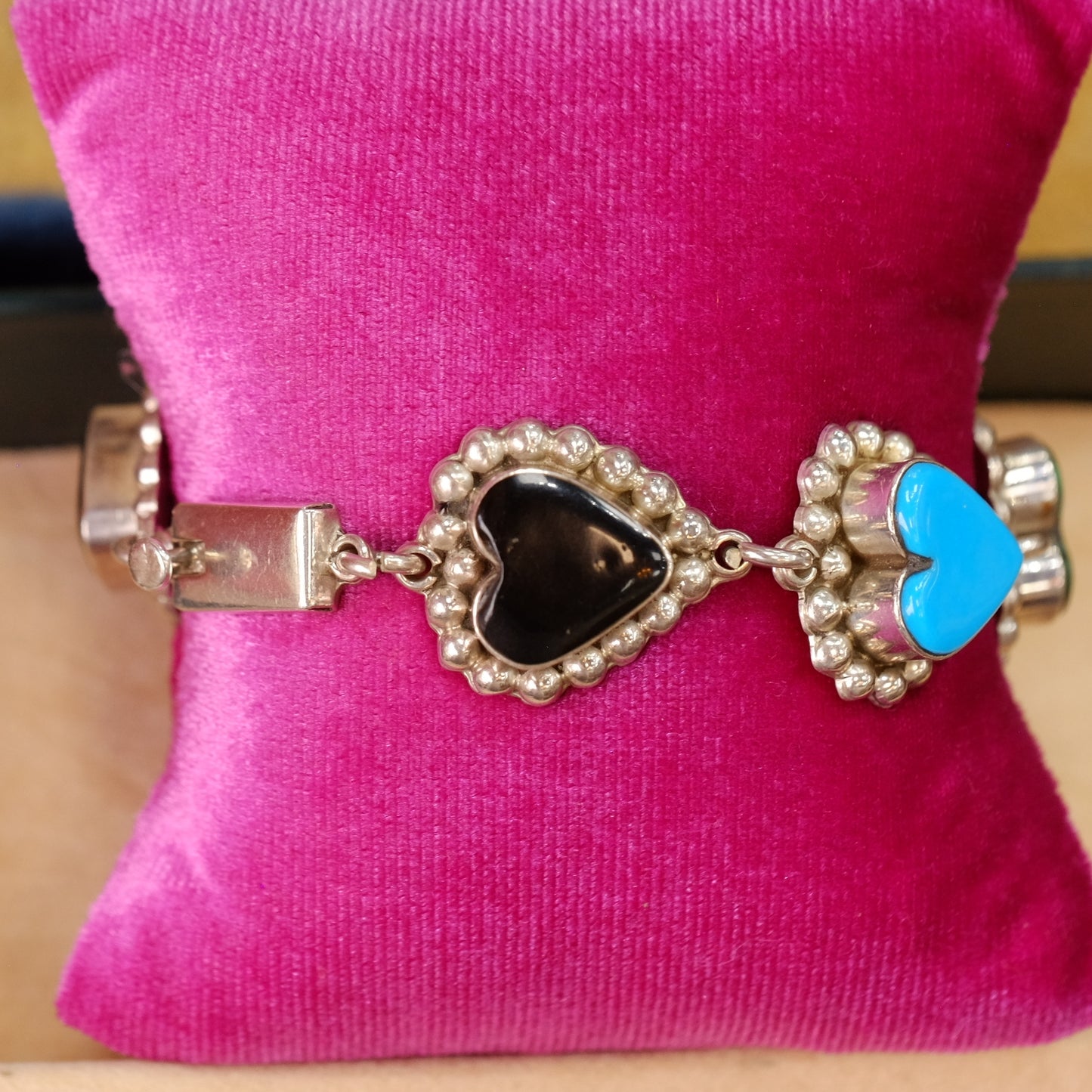 Vintage Silver Hearts Bracelet