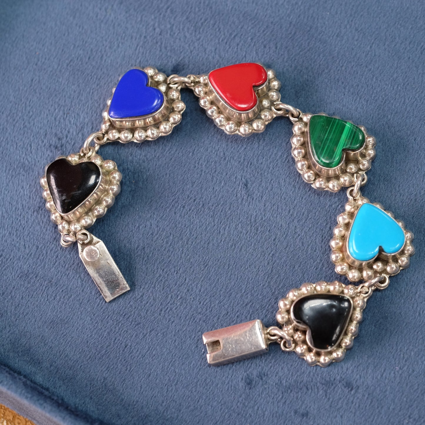 Vintage Silver Hearts Bracelet