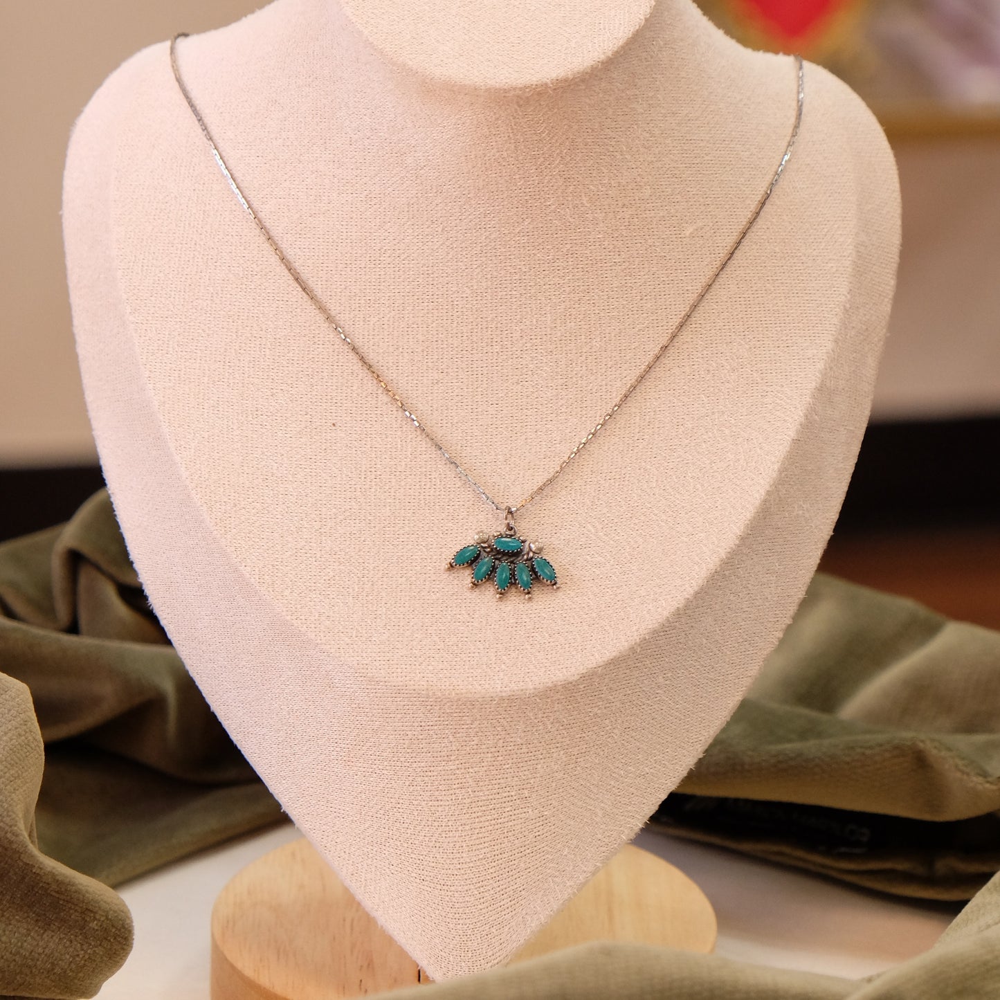 Native American Turquoise Silver Pendant