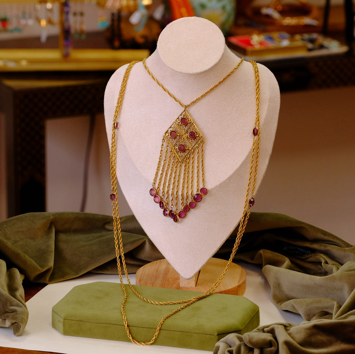 Goldette Purple Multichain Necklace