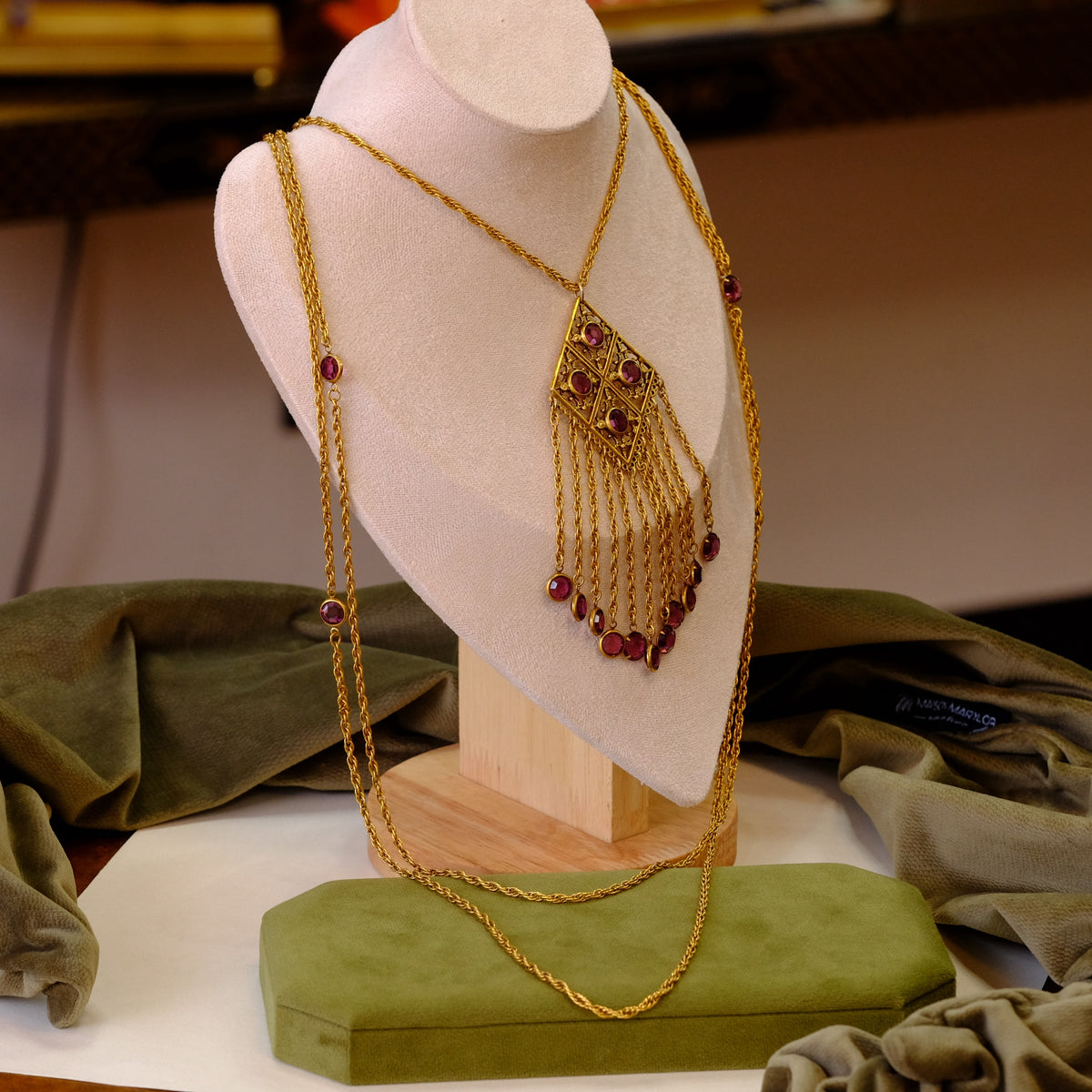 Goldette Purple Multichain Necklace