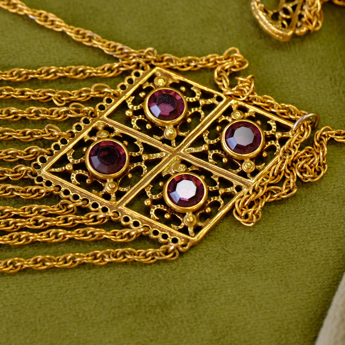Goldette Purple Multichain Necklace