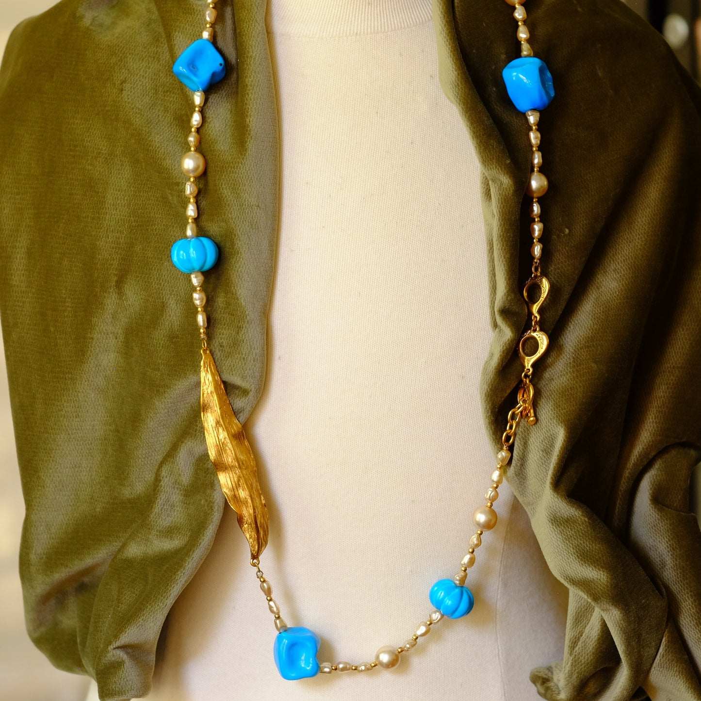 Vintage Yves Saint Laurent Sotuar Long Necklace 1980s
