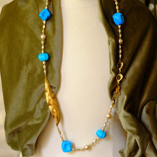 Vintage Yves Saint Laurent Sotuar Long Necklace 1980s