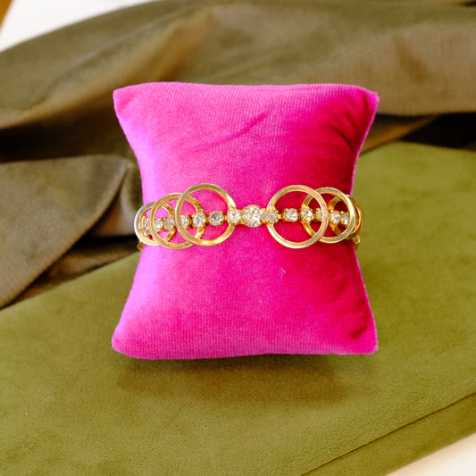 Goldtone Abstract Rhinestone Bracelet