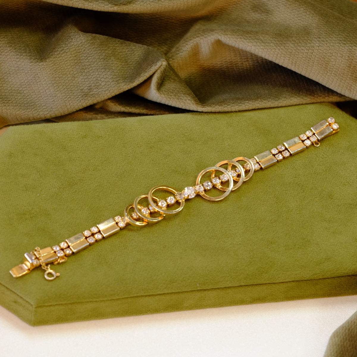 Goldtone Abstract Rhinestone Bracelet