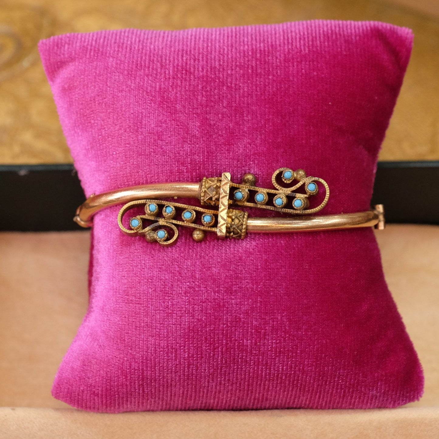 Victorian Gold Filled Turquoise Bracelet