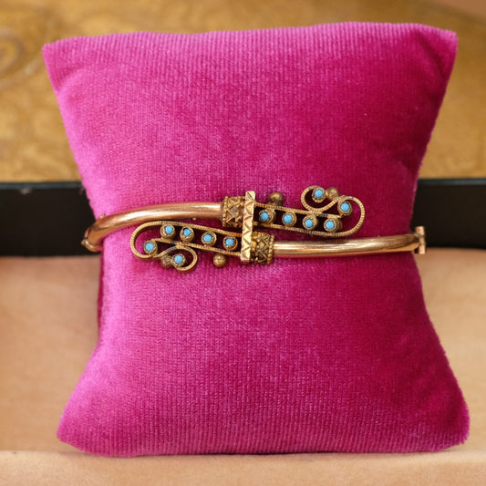Victorian Gold Filled Turquoise Bracelet