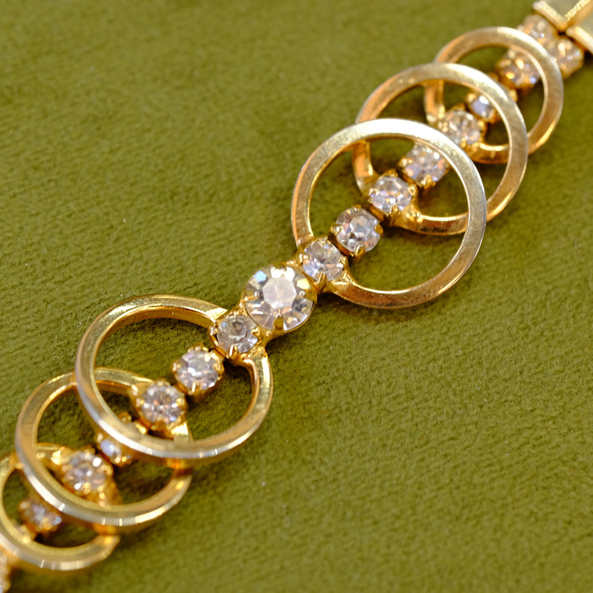 Goldtone Abstract Rhinestone Bracelet
