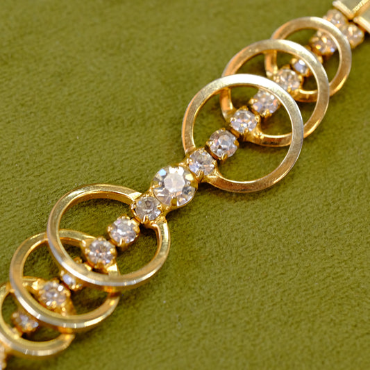 Goldtone Abstract Rhinestone Bracelet