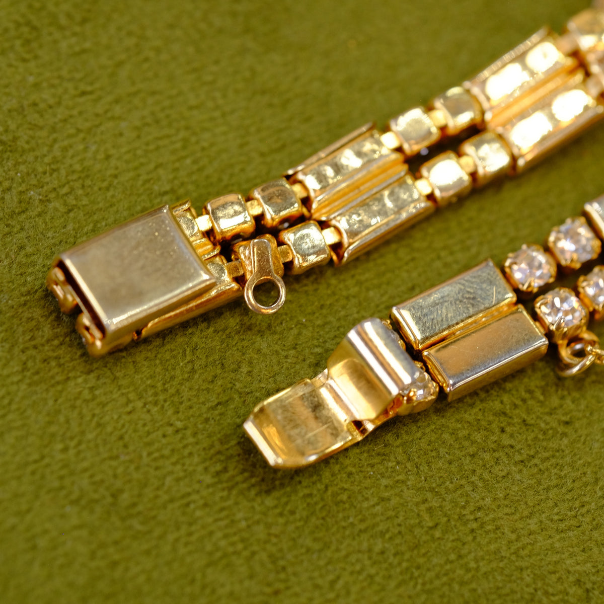 Goldtone Abstract Rhinestone Bracelet