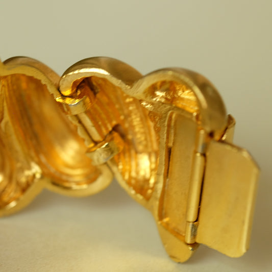 Les Bernard Matte Gold Tone Bracelet 1980s