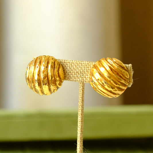 Vintage Made in France Structured Earrings 1980s