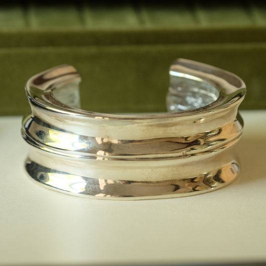 Large Givenchy Silver Tone Cuff Bracelet 1990s