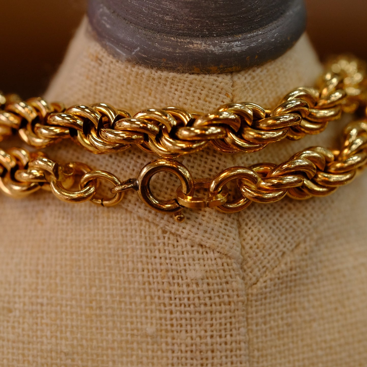 Twisted Gold Filled Chain Long Necklace