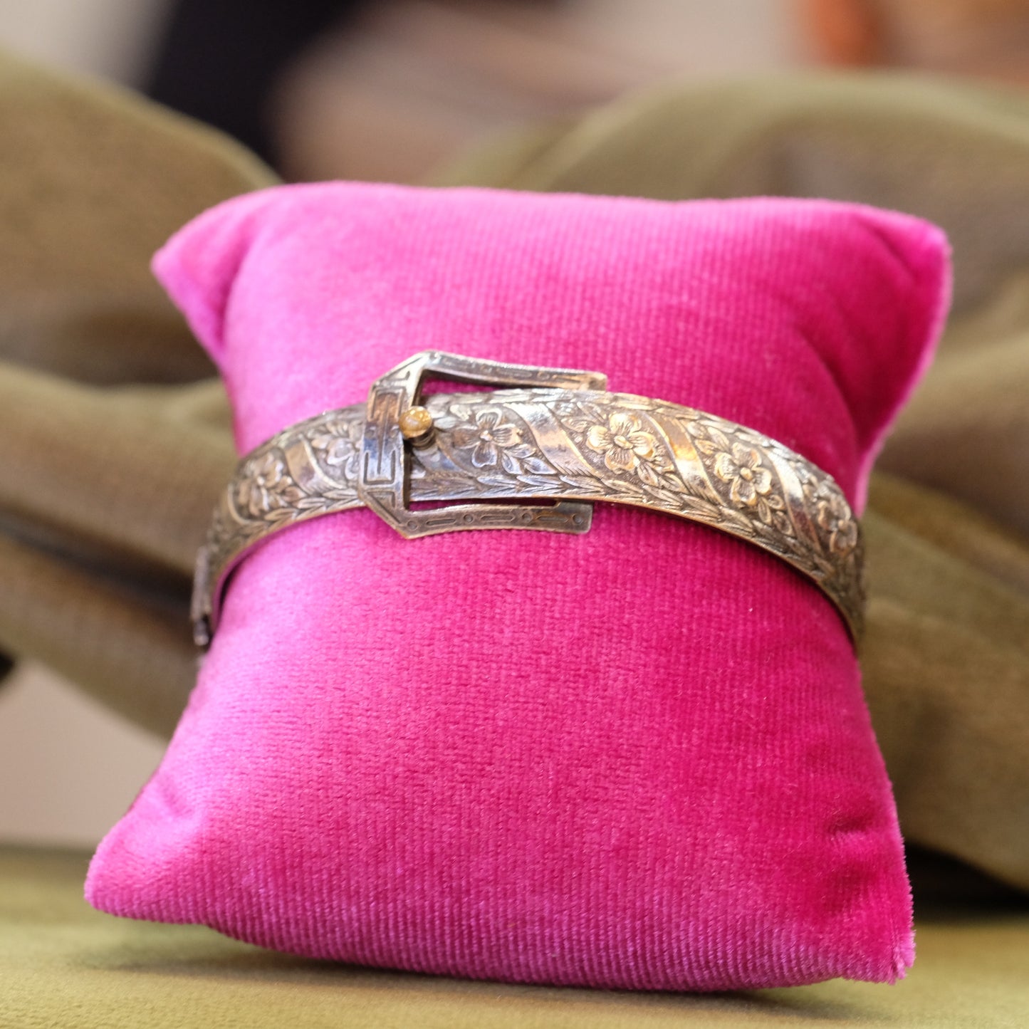 Victorian Silver Buckle Bangle