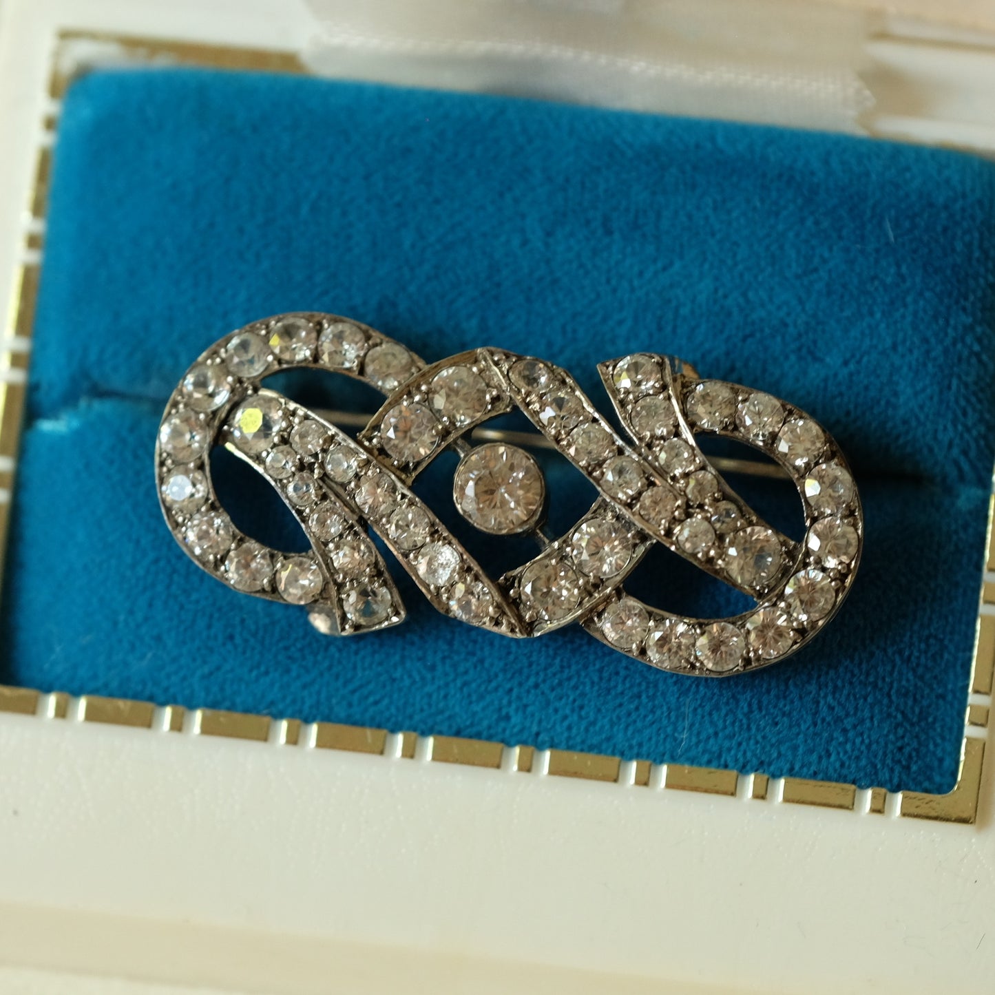 English Silver Paste Brooch 1950s