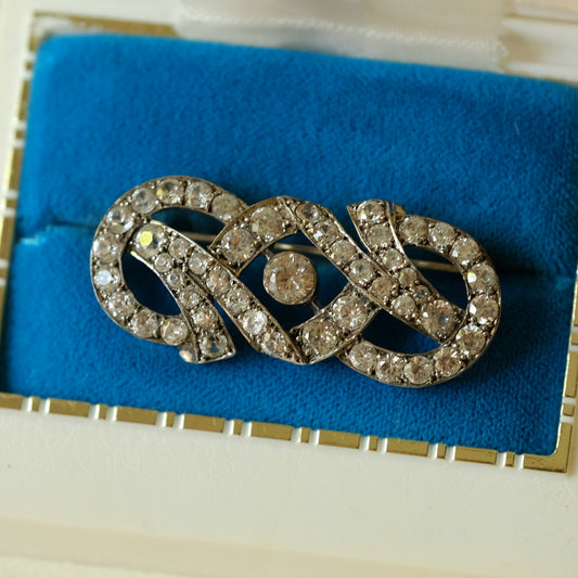 English Silver Paste Brooch 1950s
