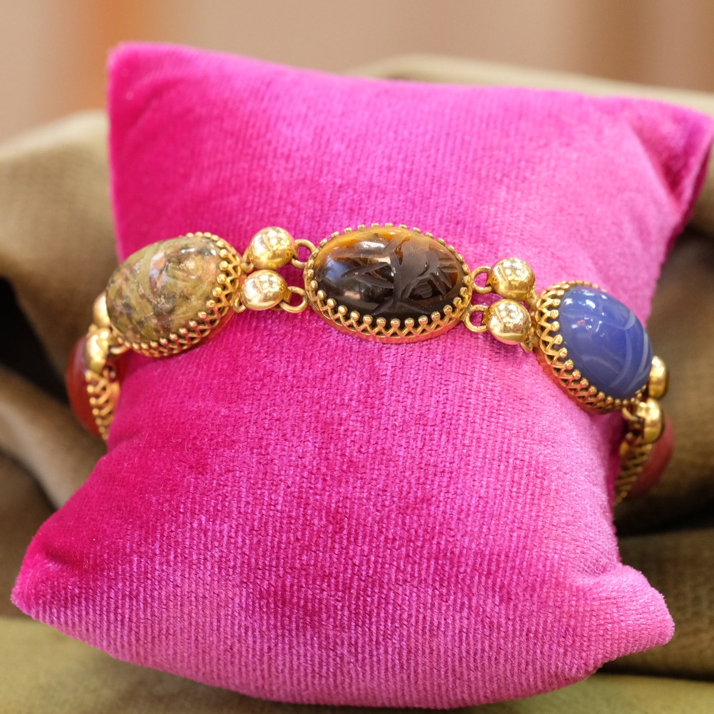 12K Gold Filled Carved Gem Scarab