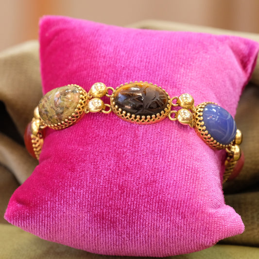 12K Gold Filled Carved Gem Scarab