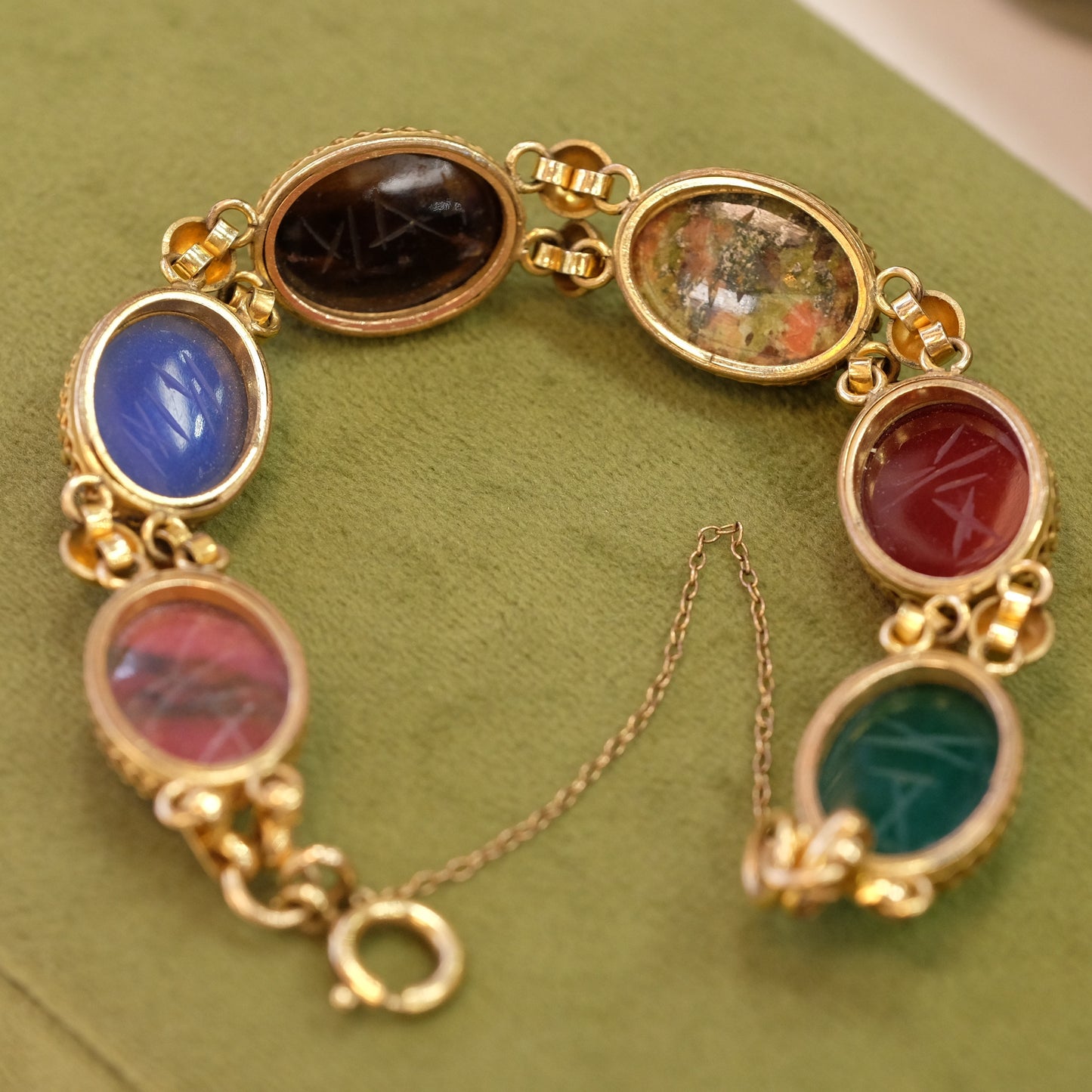 12K Gold Filled Carved Gem Scarab