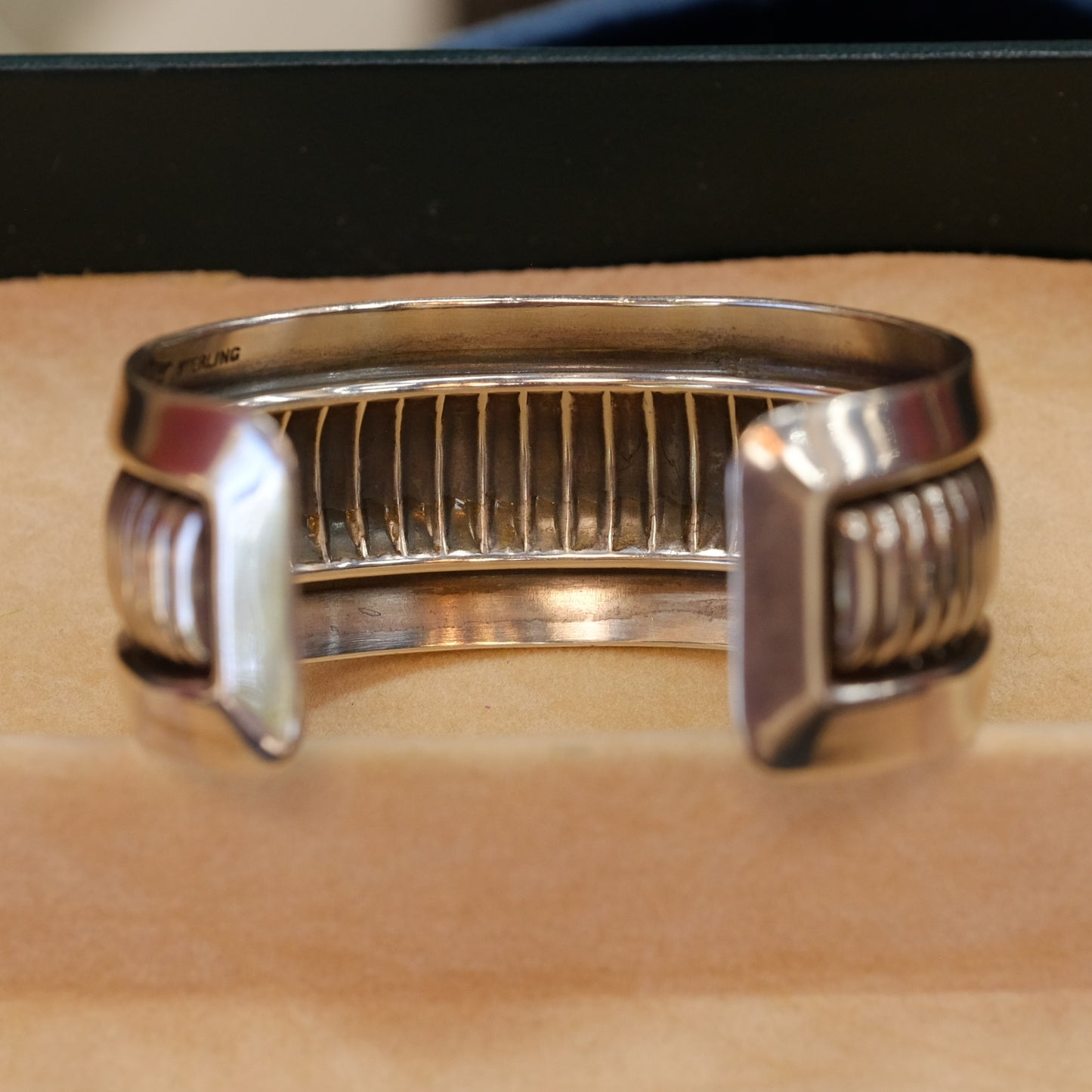 Sterling Silver Cuff with Striping