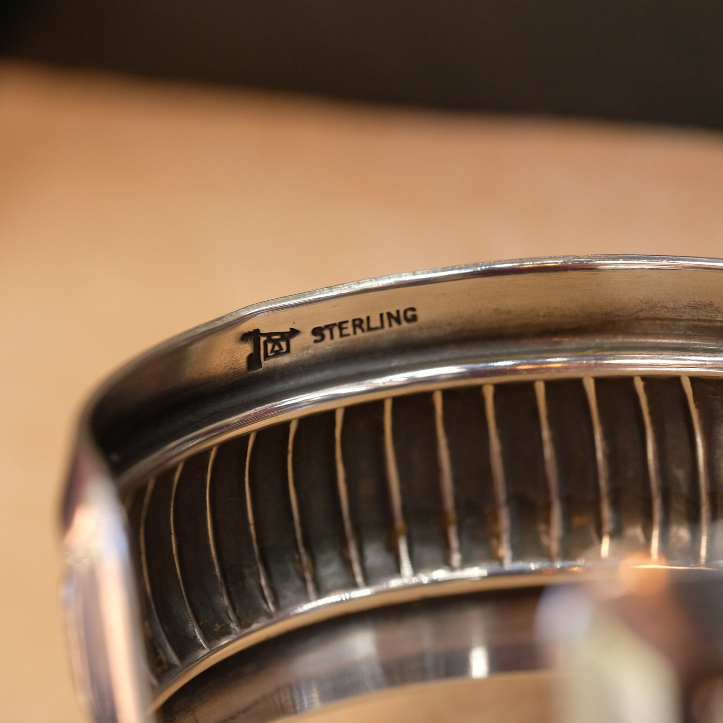 Sterling Silver Cuff with Striping