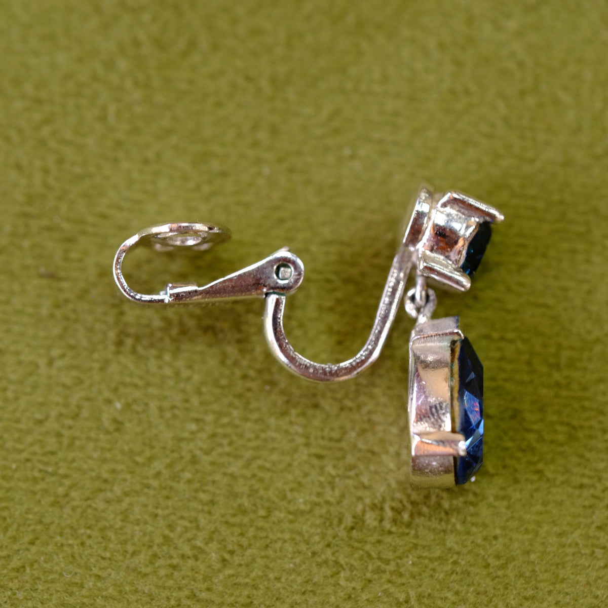 Trifari Faux Sapphire Earrings