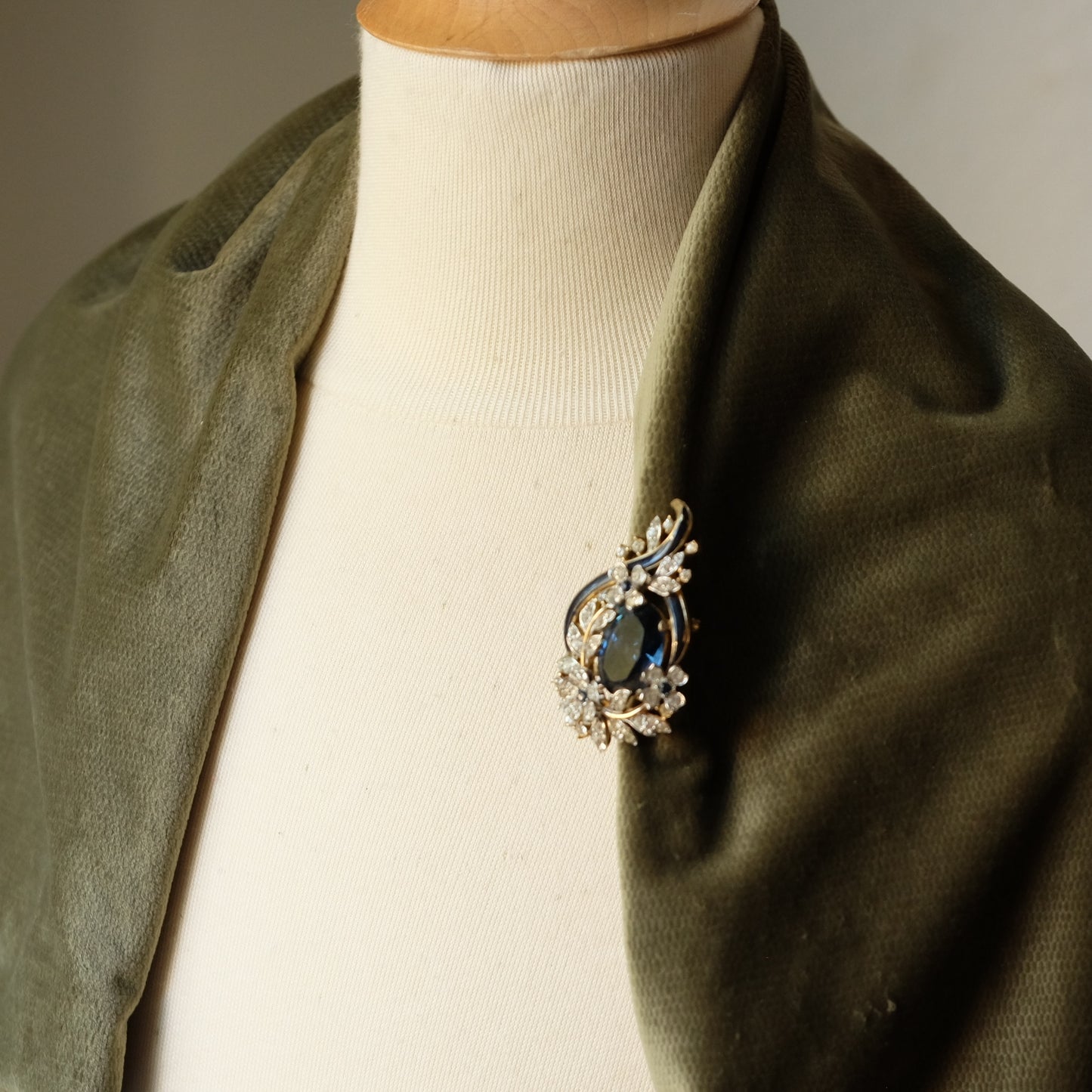 Vintage Trifari Princess Eugene Brooch and Earrings Set 1950s