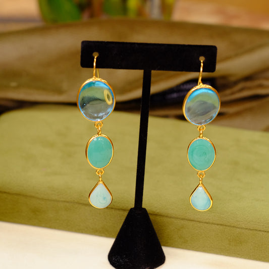 Louise Blue Drop Pierced Earrings