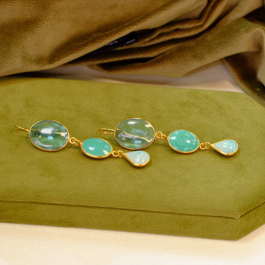 Louise Blue Drop Pierced Earrings