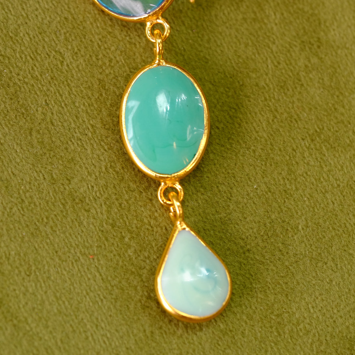 Louise Blue Drop Pierced Earrings