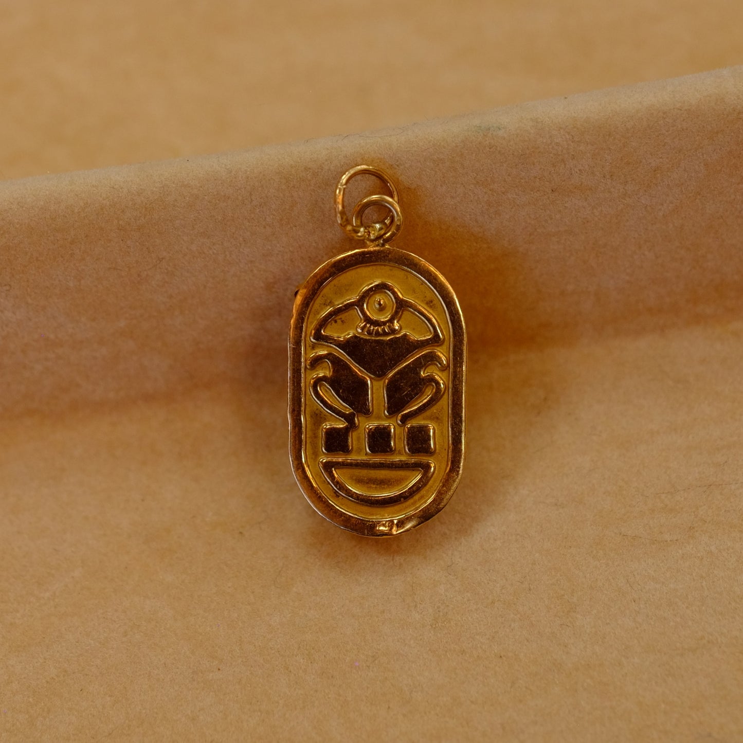Blue Scarab Pendant 18k Gold