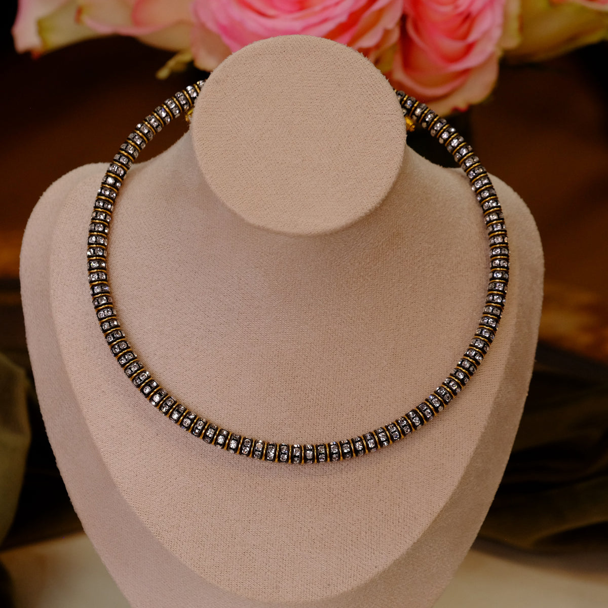 Marbouk Silvertone & Brass Choker