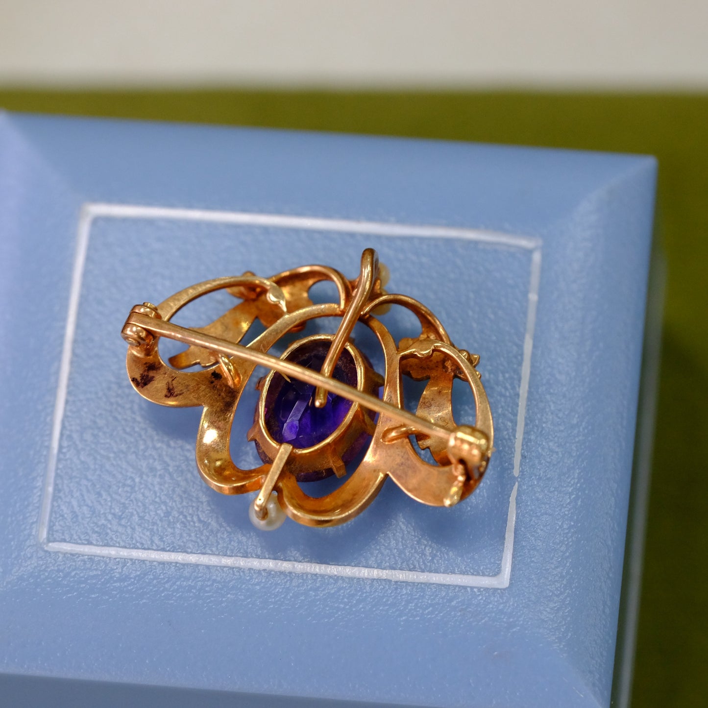 14K Amethyst Art Nouveau Pin & Pendant