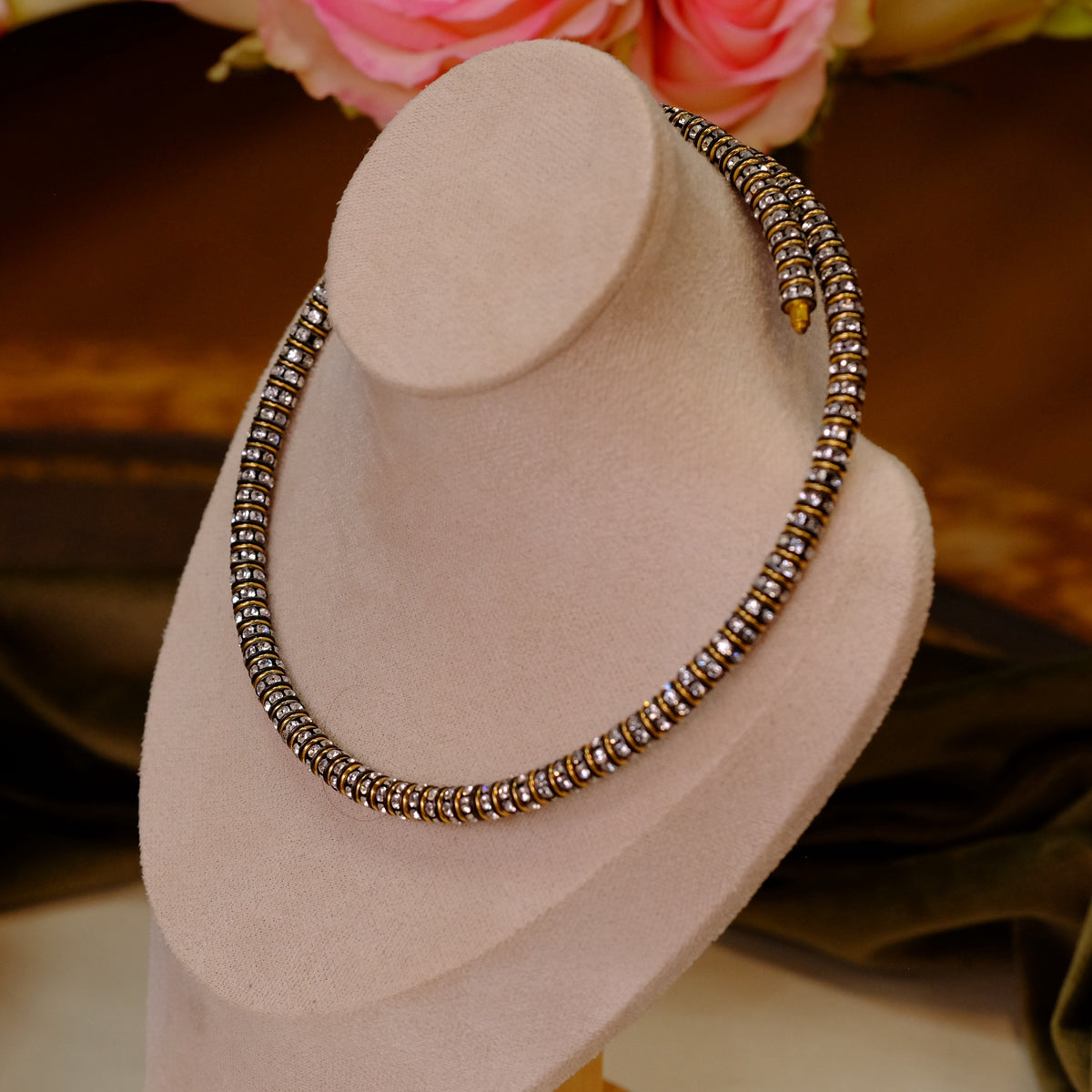 Marbouk Silvertone & Brass Choker
