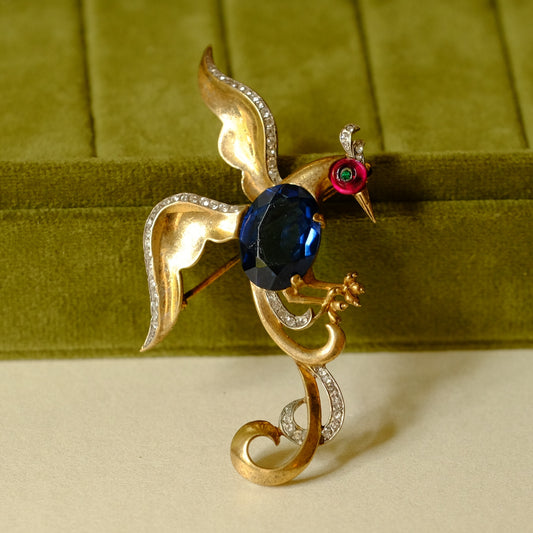 Collectible Trifari Sterling Bird of Paradise Brooch 1940s