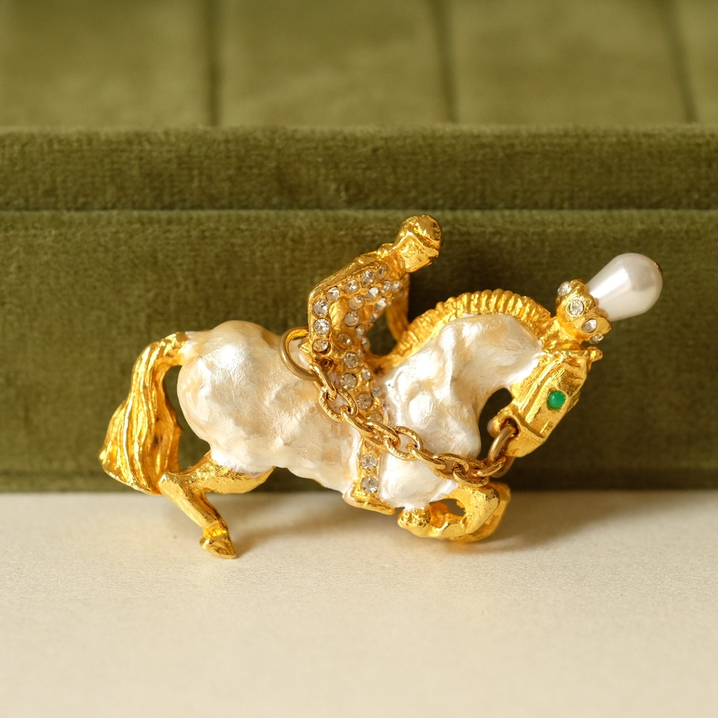 Kenneth Jay Lane Laguna Horse Rider Brooch