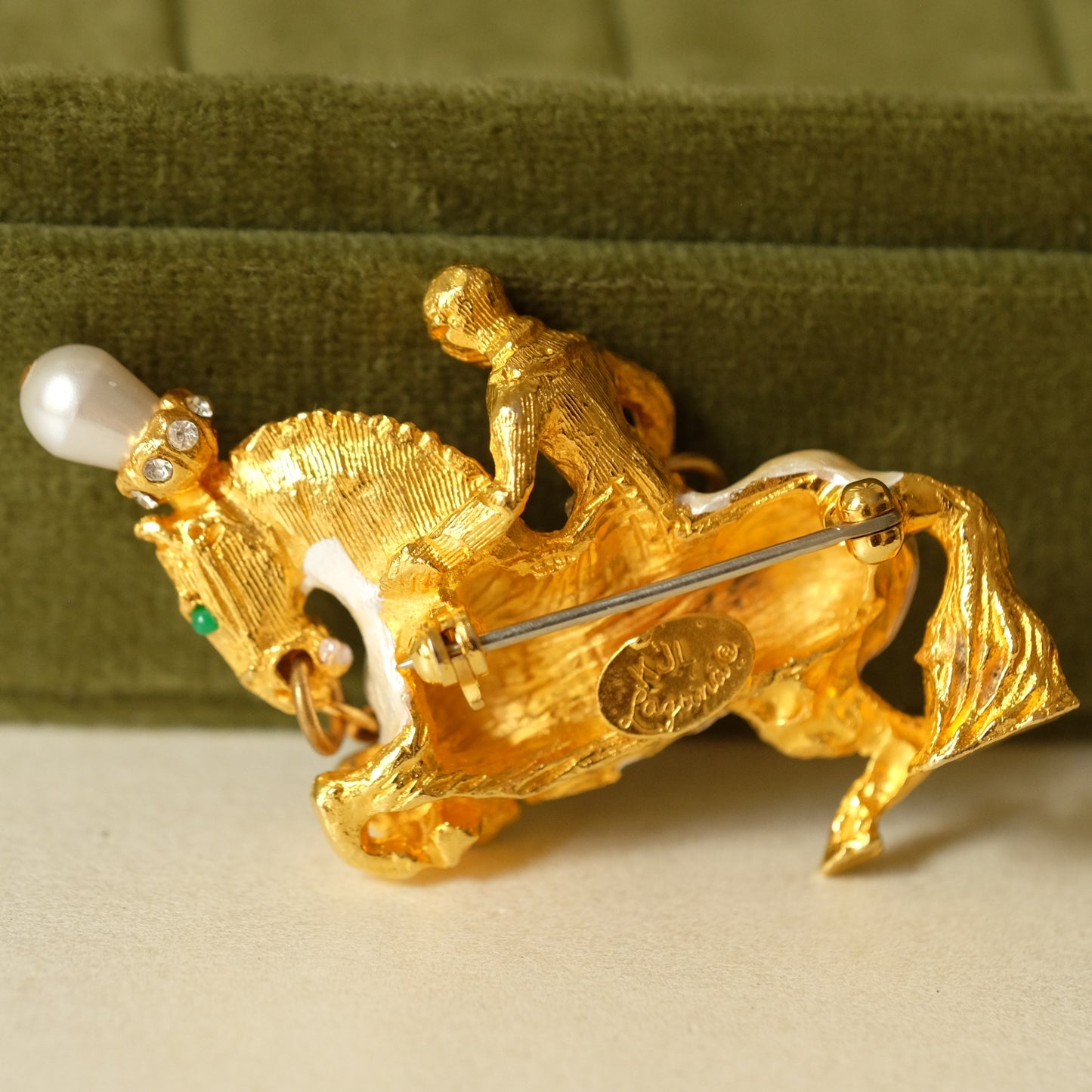 Kenneth Jay Lane Laguna Horse Rider Brooch